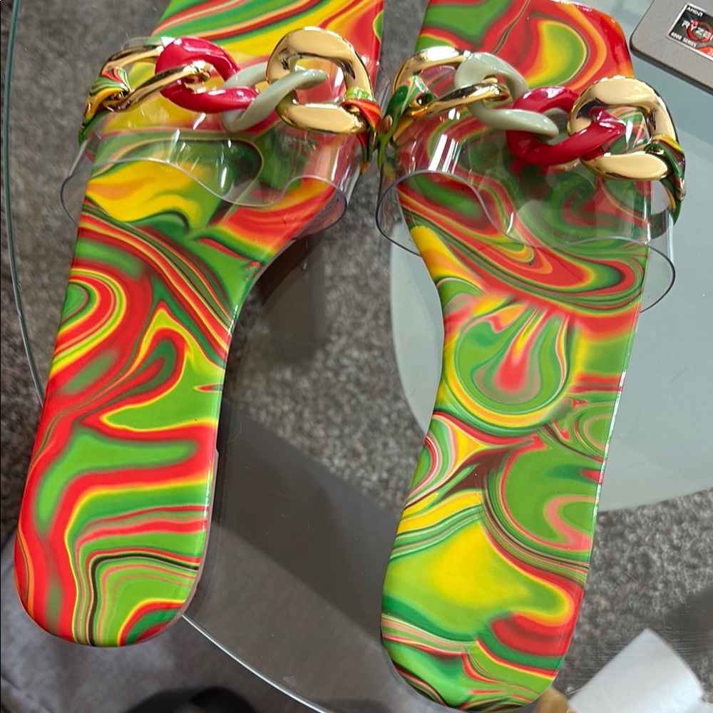 Colorful Chain Slide Sandals